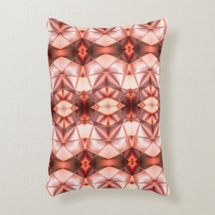 Silky burgundy to salmon rapport of virtual shapes decorative cushion