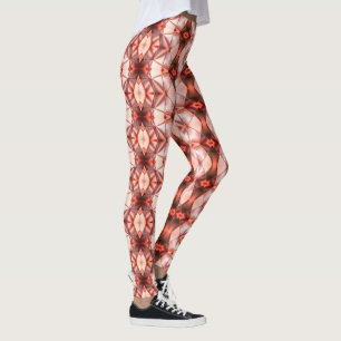 Silky burgundy to salmon rapport of virtual shapes leggings