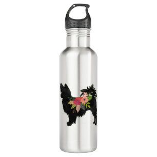 Silky Chihuahua Dog Breed Boho Floral Silhouette 710 Ml Water Bottle