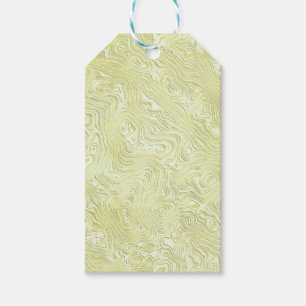 Silky Faux Moire Pattern in Shimmering Yellow Gift Tags