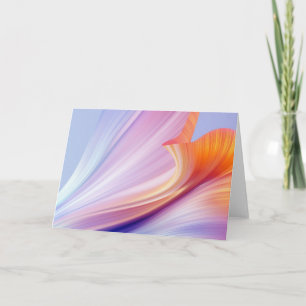Silky Furl of Floral Bliss Lavender Blank  Card