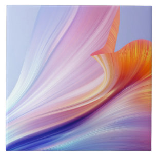 Silky Furl of Floral Bliss Lavender Ceramic Tile