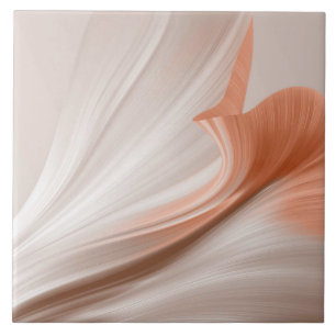 Silky Furl Touch of Peach Ceramic Tile