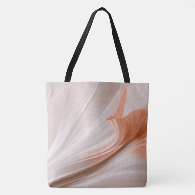 Silky Furl Touch of Peach Tote Bag (Front)