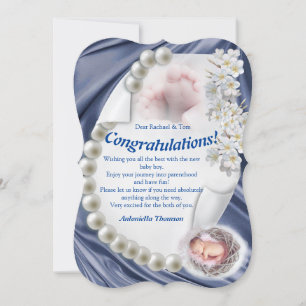 Silky Ivory Pearl Baby Congrats card