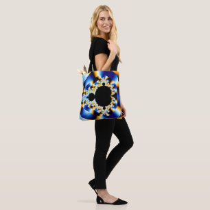 Silky Looking Blue Fractal Tote Bag