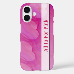 Silky Pink Heart Abstract Line iPhone 16 Case