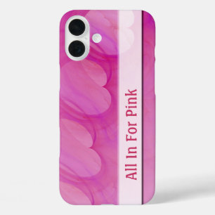 Silky Pink Heart Abstract Line iPhone 16 Plus Case