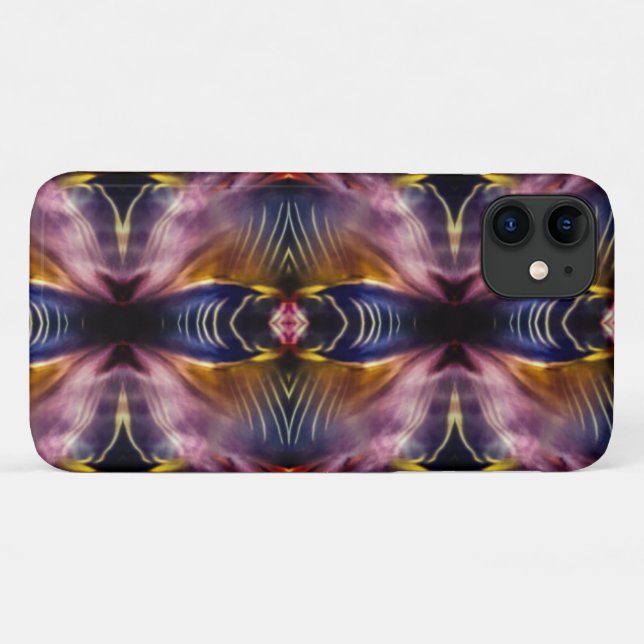 Silky repetition in black and burgundy inflated th Case-Mate iPhone case (Back (Horizontal))