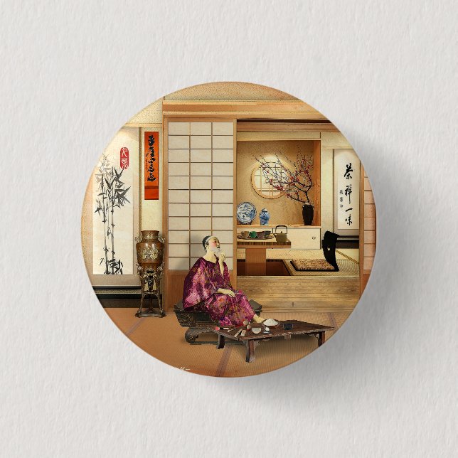 Silky Rice Powder 3 Cm Round Badge (Front)