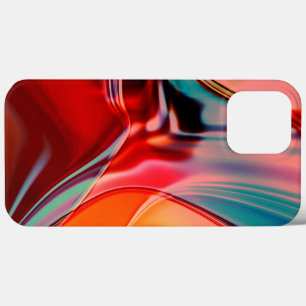 Silky satin red shades twisted reflecting lighting iPhone 13 pro max case