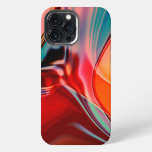 Silky satin red shades twisted reflecting lighting iPhone 13 pro max case