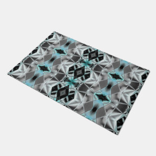 Silky silver to clear blue rapport of virtual line doormat