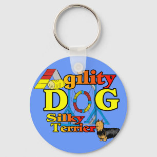 Silky_Terrier_Agility Gifts Key Ring