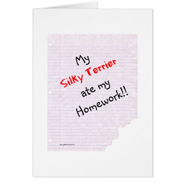 Silky Terrier Ate my Homework (Front)
