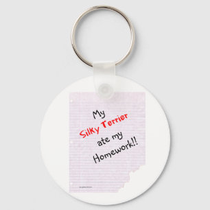 Silky Terrier Ate my Homework Keychain