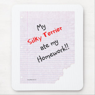 Silky Terrier Ate my Homework Mouse Pad