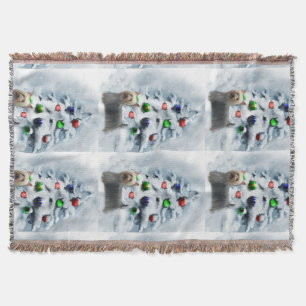Silky Terrier Christmas Throw Blanket