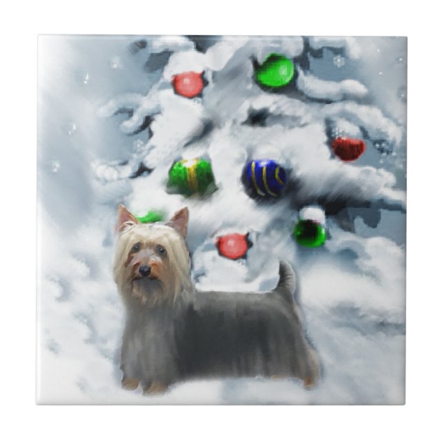 Silky Terrier Christmas Tile (Front)