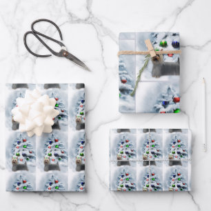 Silky Terrier Christmas Wrapping Paper Sheet