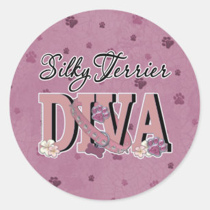Silky Terrier DIVA Classic Round Sticker
