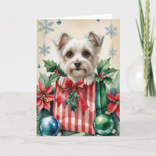 Silky Terrier Dog Christmas Greeting Card