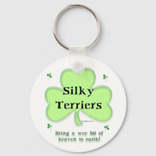 Silky Terrier Heaven, St Patrick's day Terrier Key Ring