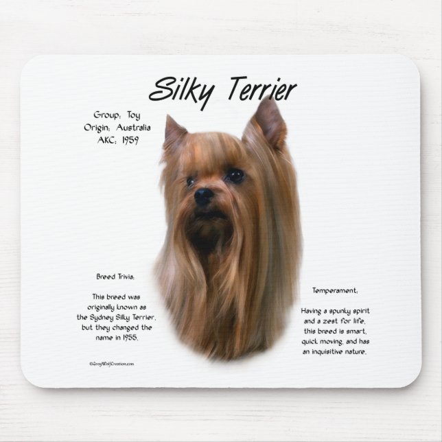 Silky Terrier History Design Mouse Pad (Front)
