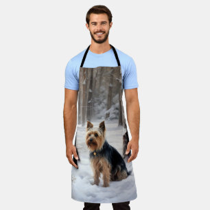 Silky Terrier Let It Snow Christmas  Apron