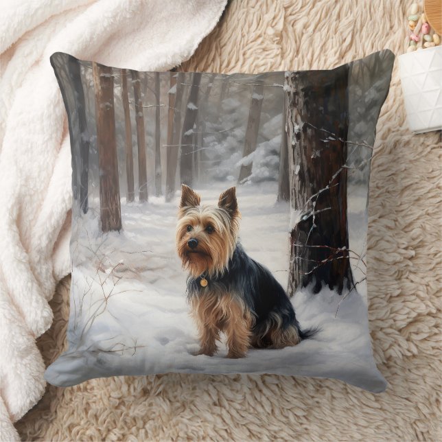 Silky Terrier Let It Snow Christmas  Cushion (Blanket)