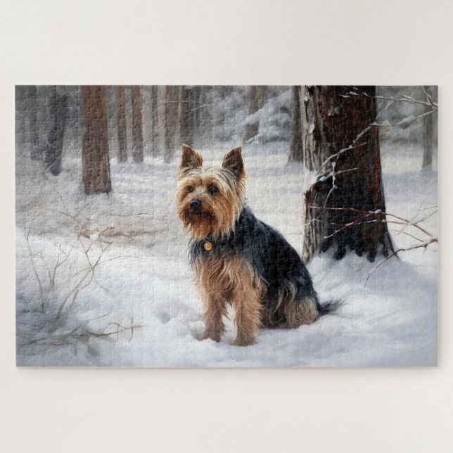 Silky Terrier Let It Snow Christmas  Jigsaw Puzzle (Horizontal)