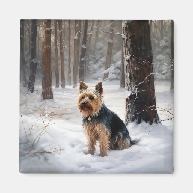Silky Terrier Let It Snow Christmas  Magnet (Front)