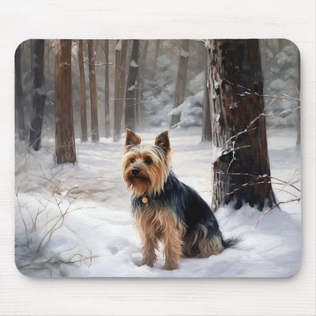 Silky Terrier Let It Snow Christmas  Mouse Pad (Front)