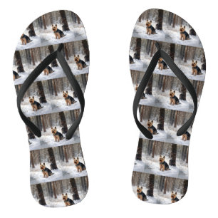 Silky Terrier Let It Snow Christmas Thongs