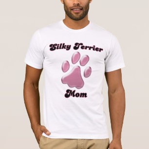 Silky Terrier Mum Pink Pawprint T-Shirt