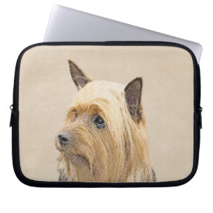 Silky Terrier Painting - Cute Original Dog Art Laptop Sleeve