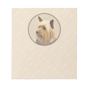 Silky Terrier Painting - Cute Original Dog Art Notepad