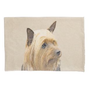 Silky Terrier Painting - Cute Original Dog Art Pillowcase