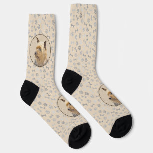 Silky Terrier Painting - Cute Original Dog Art Socks