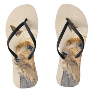 Silky Terrier Painting - Cute Original Dog Art Thongs