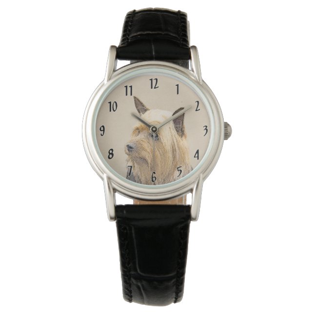 Silky Terrier Painting - Cute Original Dog Art Watch (Front)