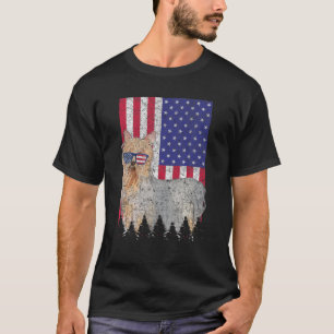 Silky Terrier Patriotic Dog USA Pride American Fla T-Shirt
