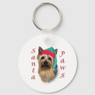 Silky Terrier Santa Paws Key Ring