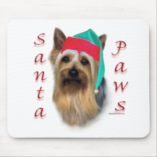 Silky Terrier Santa Paws Mouse Pad