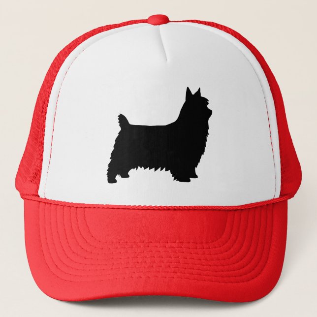 Silky Terrier Silhouette Trucker Hat (Front)