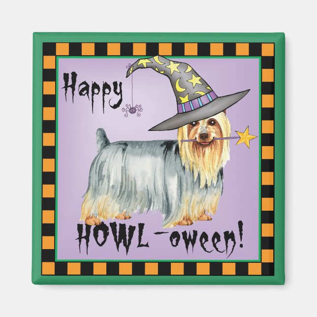 Silky Terrier Witch Magnet (Front)