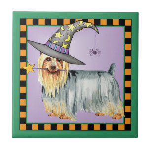 Silky Terrier Witch Tile
