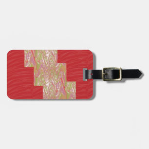 SILKY Waves n Elegant Red Fabric Print - LOW PRICE Luggage Tag