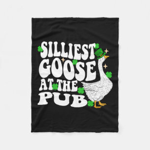 Silliest Goose At The Pub St Patricks Day Men Wome Fleece Blanket