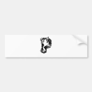 silluete Phibbie TShirt+black_trans copy Bumper Sticker